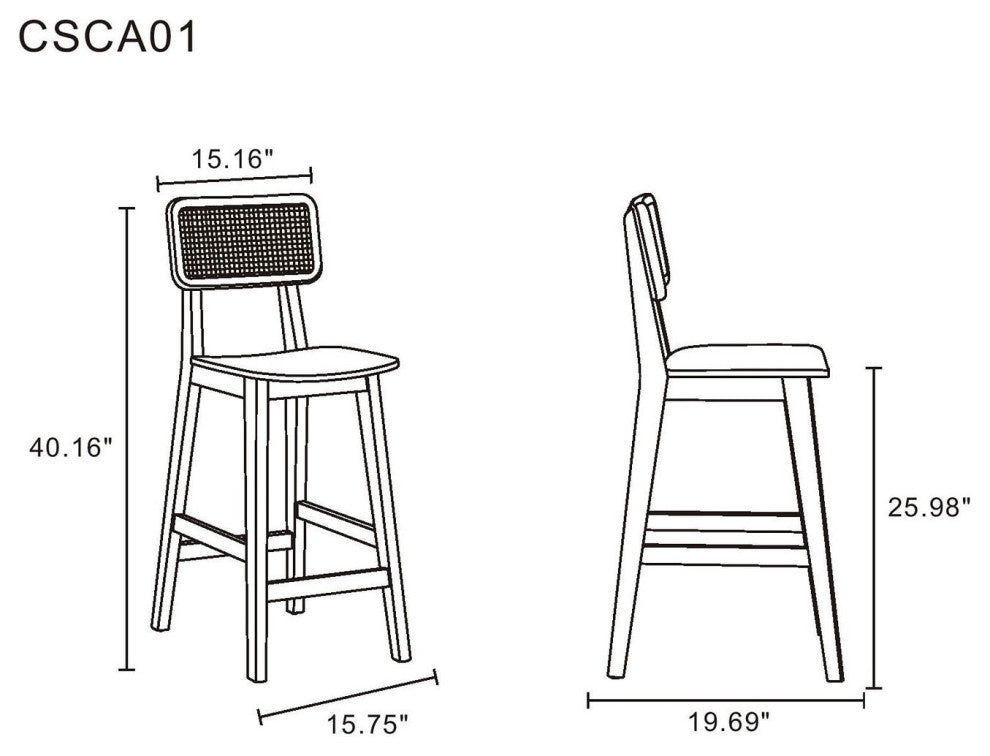 Manhattan Comfort Versailles Counter Stool, Set of 2