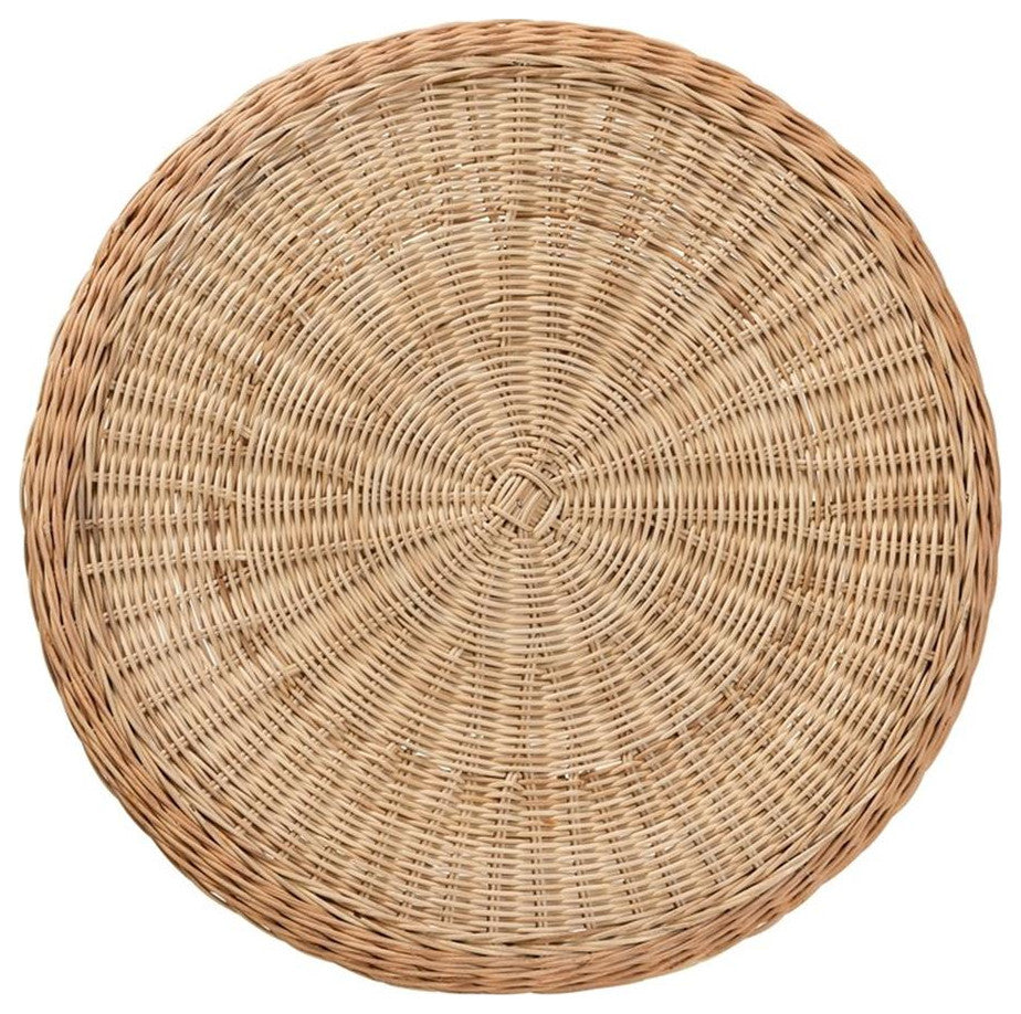 Abbey Modern Bohemian Natural Brown Antique Rattan Coffee Table