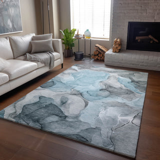 Premium Machine Washable Mayfield AMF504 Teal 3' x 5' Rug