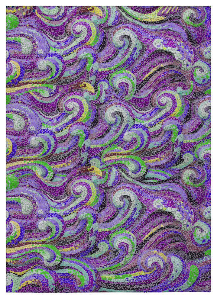 Indoor/Outdoor Seabreeze SZ14 Violet Machine Washable 9' x 12' Rug