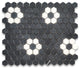 Nero Marquina Black Marble Rosette Hexagon Thassos White Flower Honed, 1 sheet