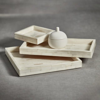 Mahar Rectangular Bone Inlay Tray, 14" x 7"