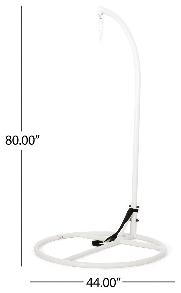 Auckland Wicker Hanging Chair With Stand, White/Green
