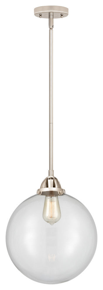 Beacon Mini Pendant, Polished Nickel, Clear, Clear