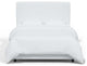 Square Upholstered Bed, Velvet White, Twin