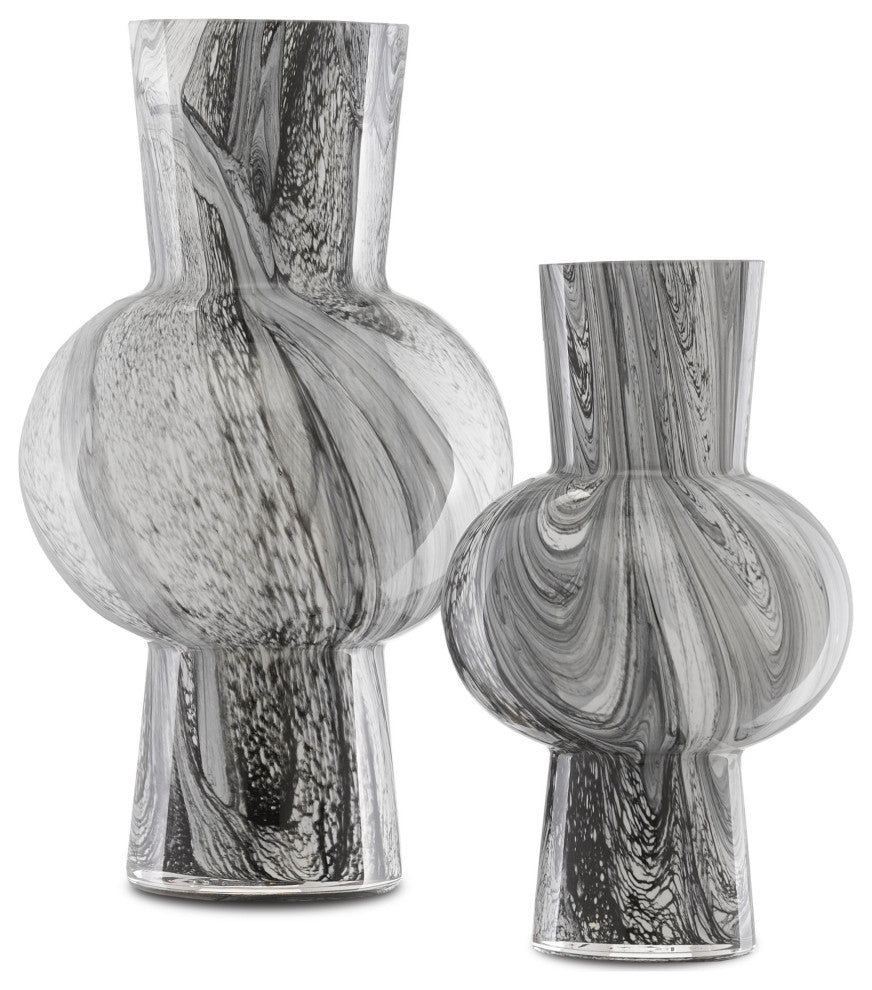 Stormy Sky Glass Vase, 2-Piece Set