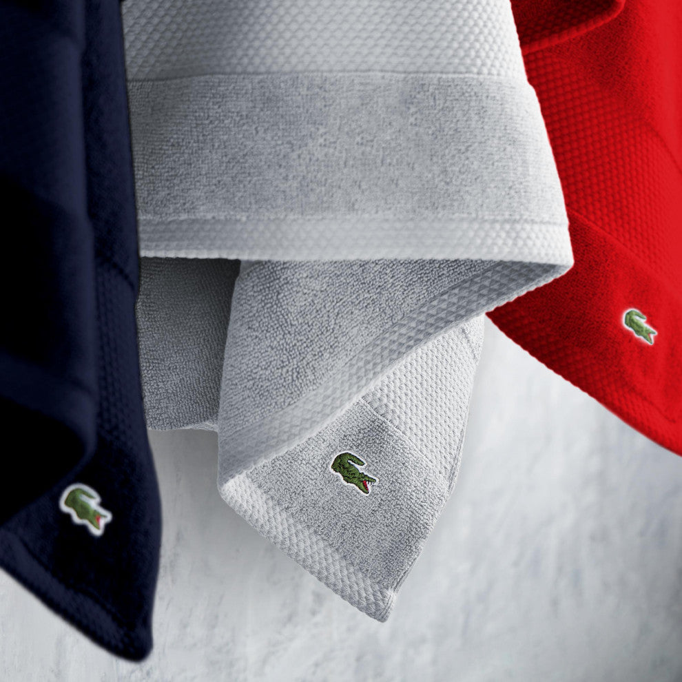 Lacoste Heritage Supima Cotton Solid Bath Sheet, Micro Chip