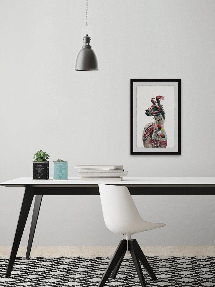 "Dark Llama" Framed Painting Print, 20"x30"