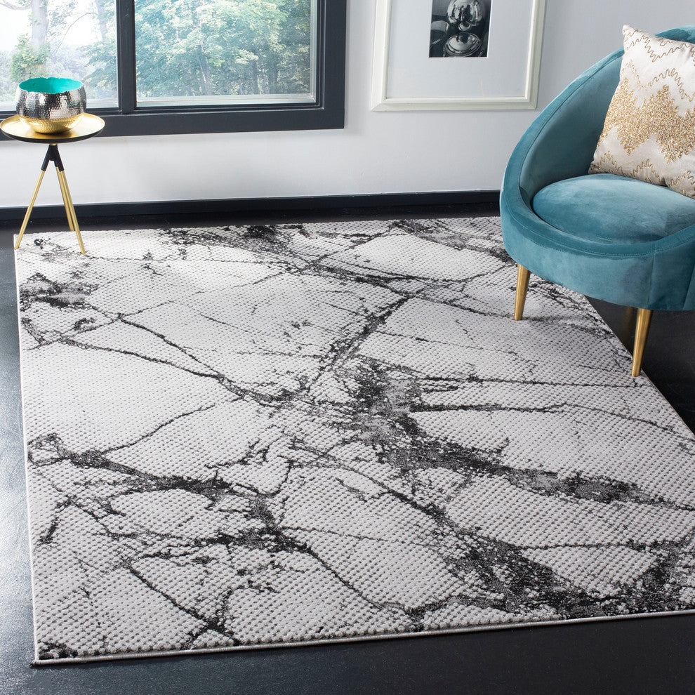 Safavieh Lurex Collection LUR187 Rug, Grey/Black, 4' X 6'