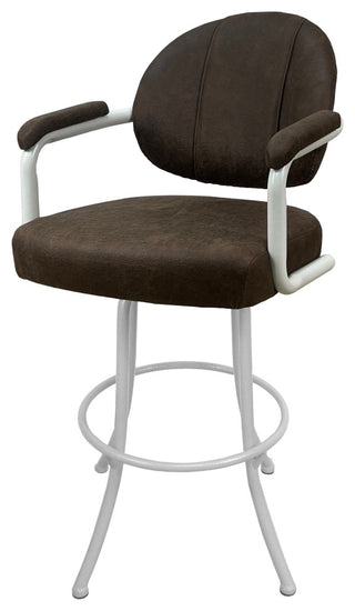 M-70 Swivel Stool With Metal Frame, Northwest Whiskey, White, 26"