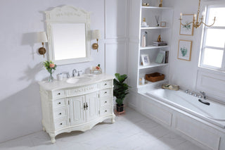Bathroom Vanity, Antique White, 48", Single Sink