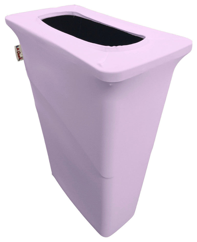 LA Linen Stretch Spandex Trash Can Cover for Slim Jim 23 gal., Lilac