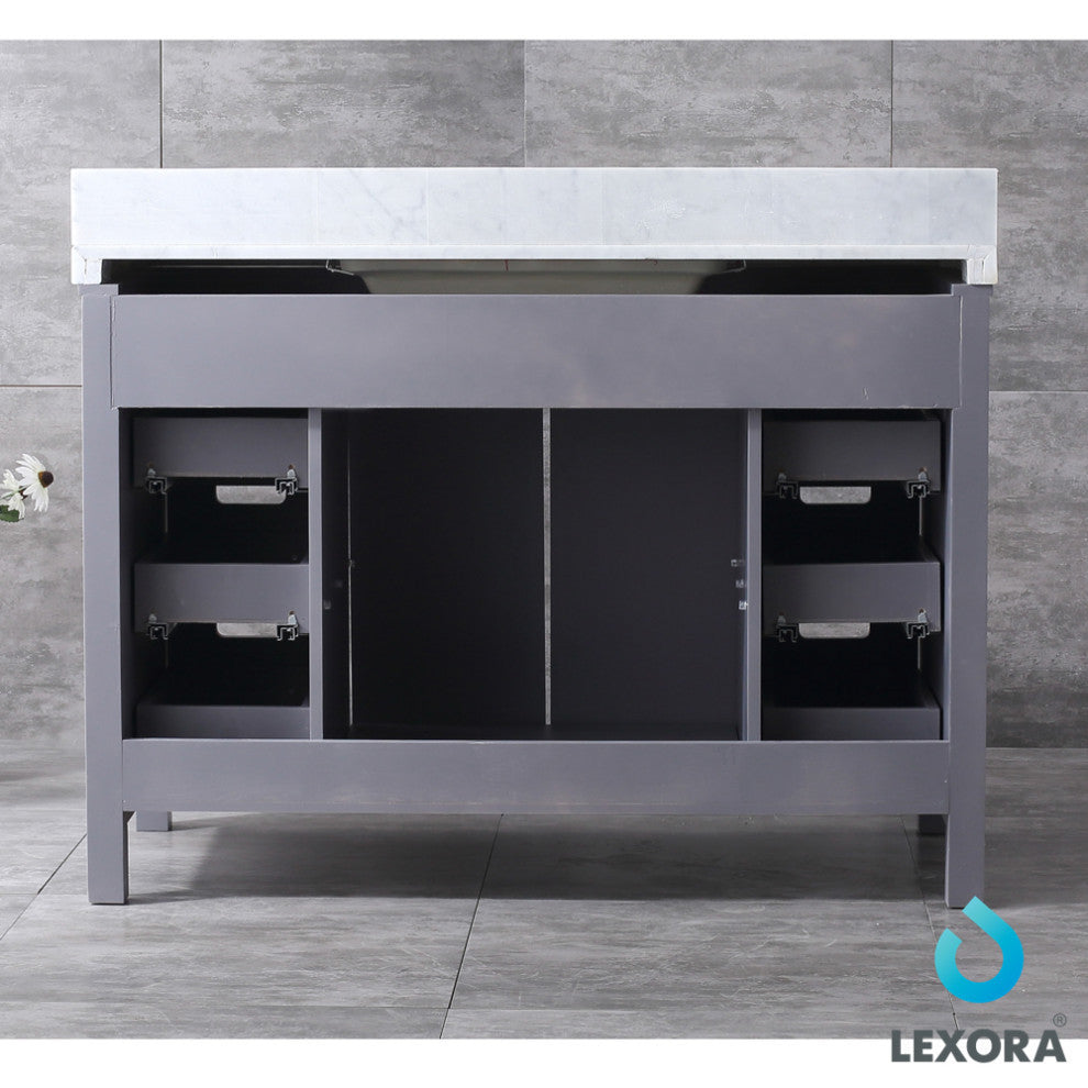 Marsyas 48" Single Vanity, No Top and 44" Mirror, Dark Grey