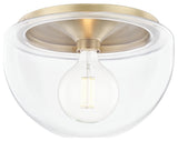 Grace 1-Light 14" Flush Mount, Aged Brass