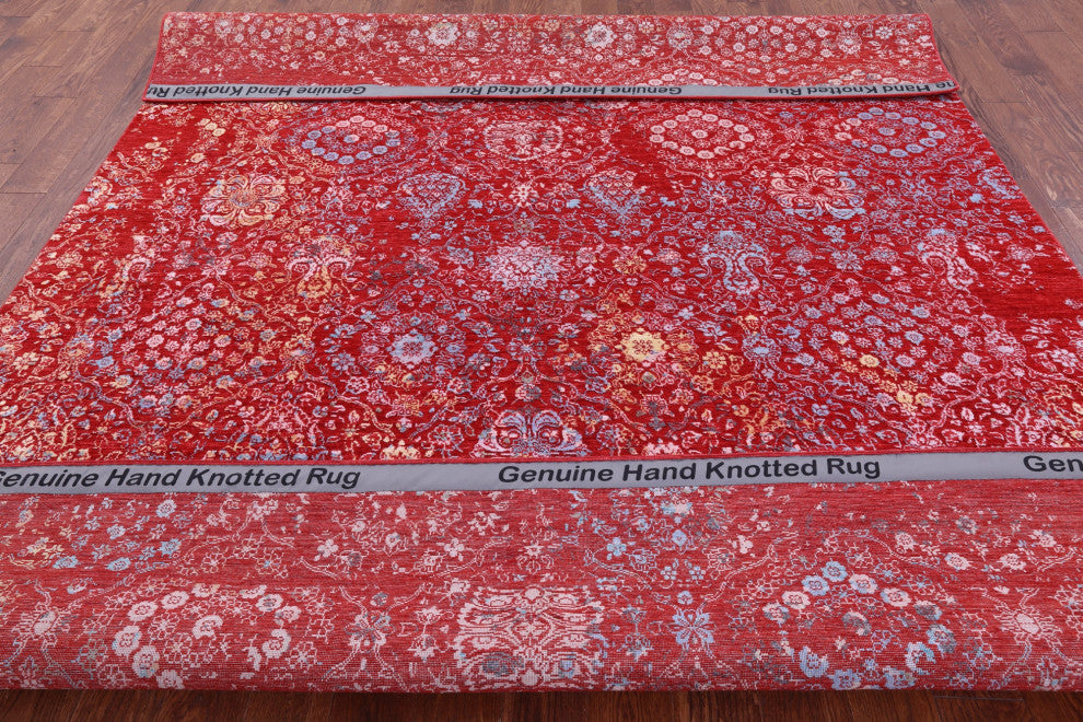 7' 10" X 10' 5" Wool & Silk Modern Handmade Rug - Q14899
