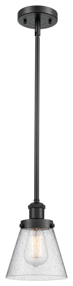 Small Cone 1-Light Pendant, Matte Black, Seedy