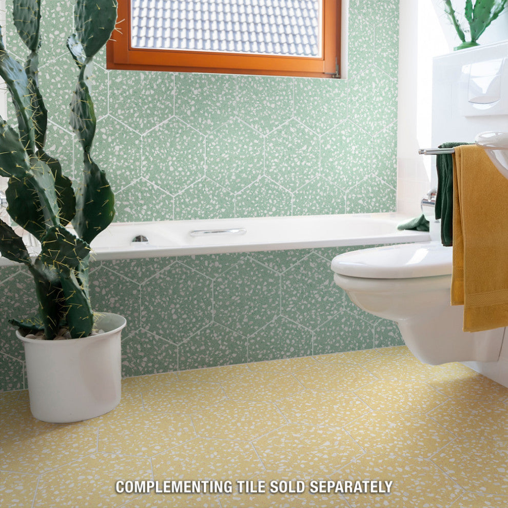 Venice Hex Yellow Porcelain Floor and Wall Tile Sample