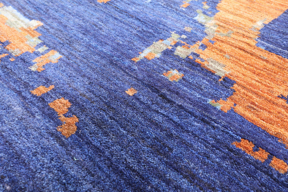 Hand Knotted Wool and Silk Modern Rug 9' 1" X 12' 4" Q7243