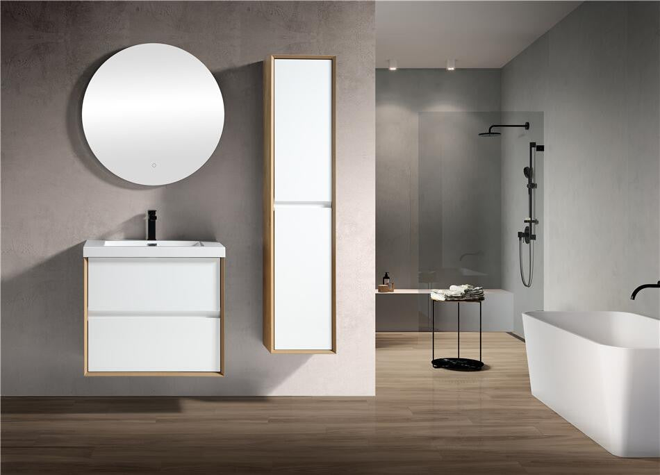 Ashley 24'' Floating Vanity, Acrylic Top, Gloss White