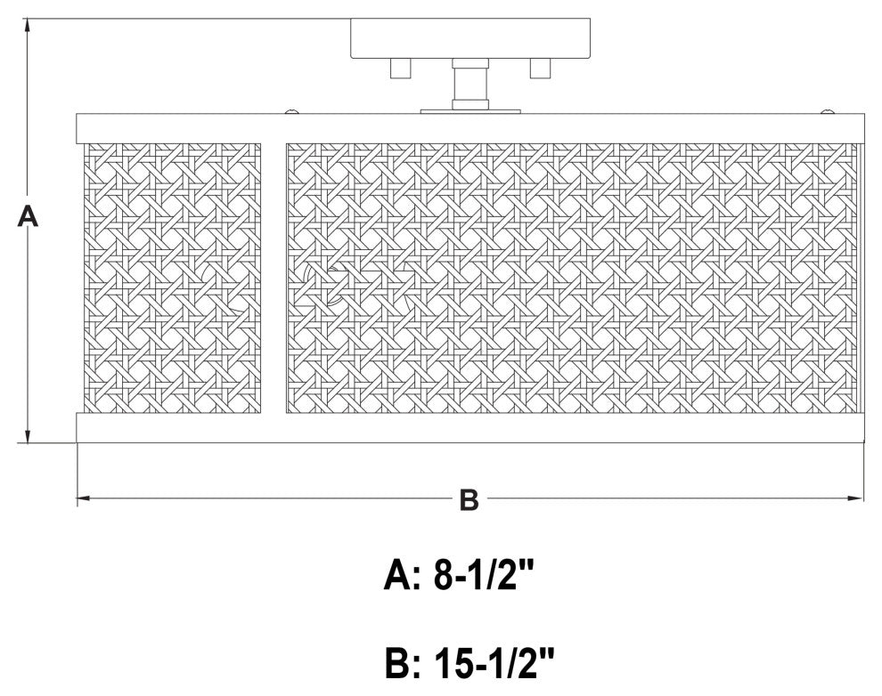Berens 15.5" 3 Light Semi-Flush Mount Matte Black
