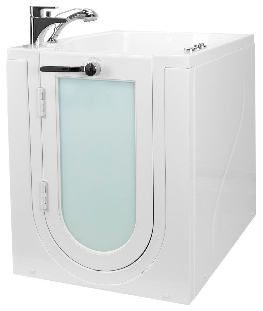 Ella Front Entry 32"x40" Acrylic Massage Walk-In Bathtub, Outswing Door, Faucet