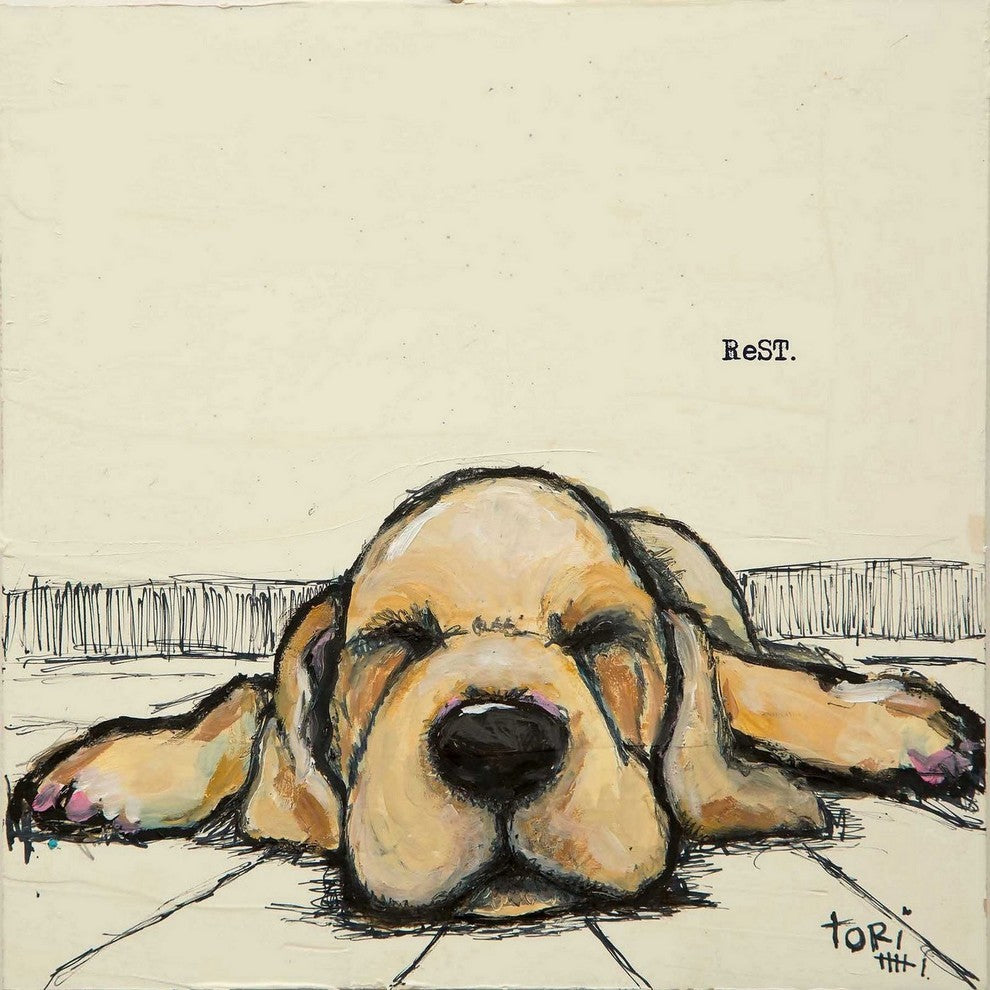 "Rest" Painting Print on Wrapped Canvas, 32"x32"