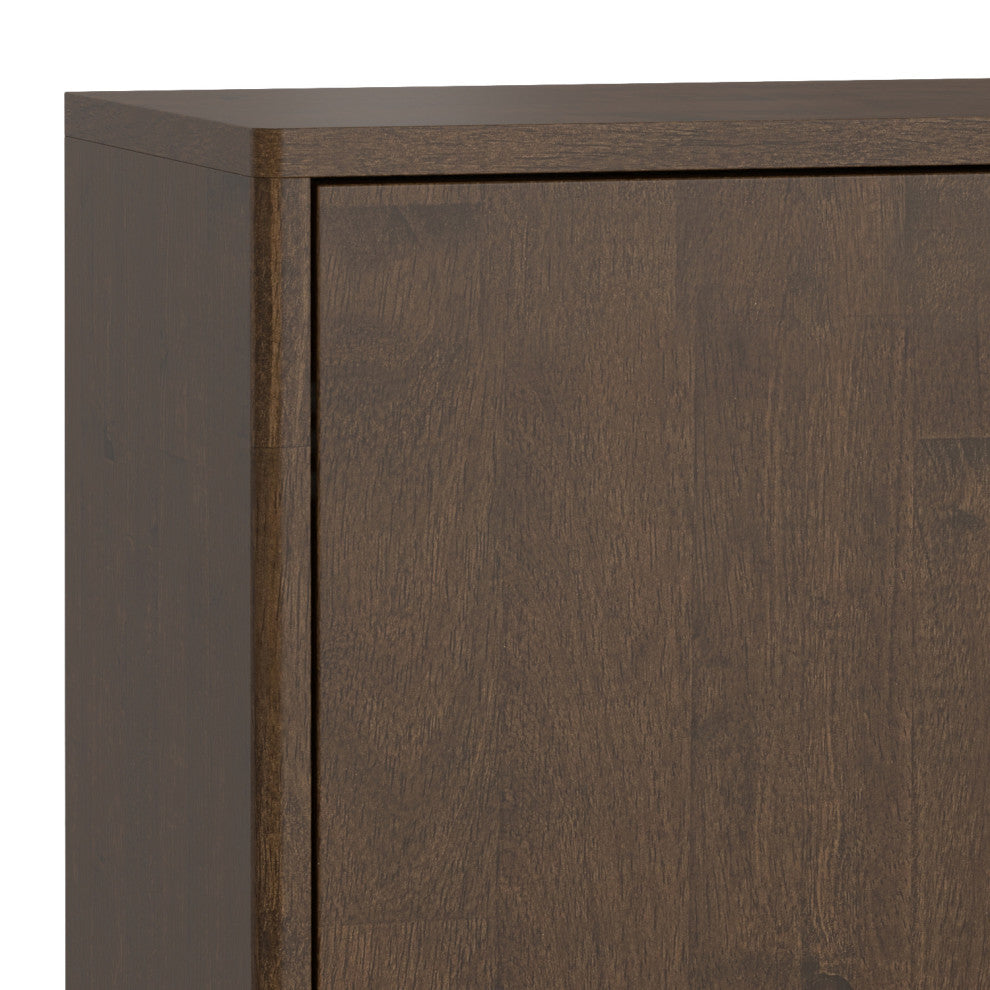 Harper Solid Hardwood 2 Door Sideboard Buffet / Storage Cabinet, Walnut Brown