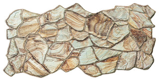 Faux Stone PVC 3D Wall Panels, Brown Beige, Sample, 9x9"