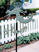 Cow Over Moon Garden Weathervane, Verdigris