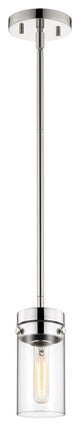 Intersection 1-Light Mini Pendant, Polished Nickel With Clear Glass
