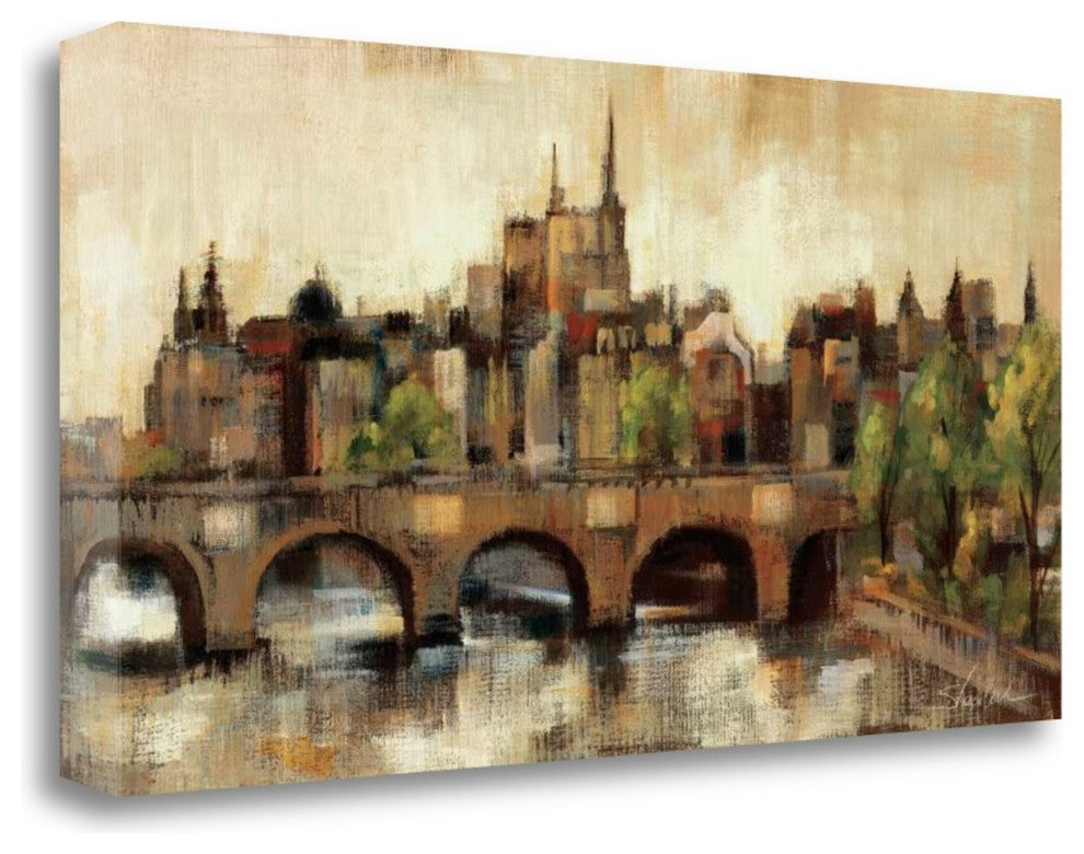 "Paris Bridge II Spice" By Silvia Vassileva, Giclee Print on Gallery Wrap Canvas