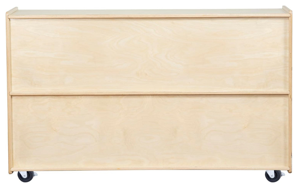 RRI Goods 2 Shelf Horizontal Bookcase With Wheels