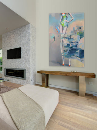 "Seaside" Painting Print on Wrapped Canvas, 30"x45"