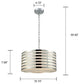 Metal Drum Modern Pendant Lighting Kitchen Chrome Finish