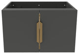 CastelloUSA Alpine 24" Wall Mounted Vanity, Base Only, Black, Gold Handles