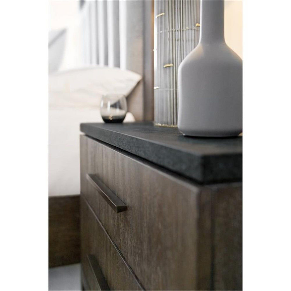 Beaumont Lane Stone Top Nightstand in Oak