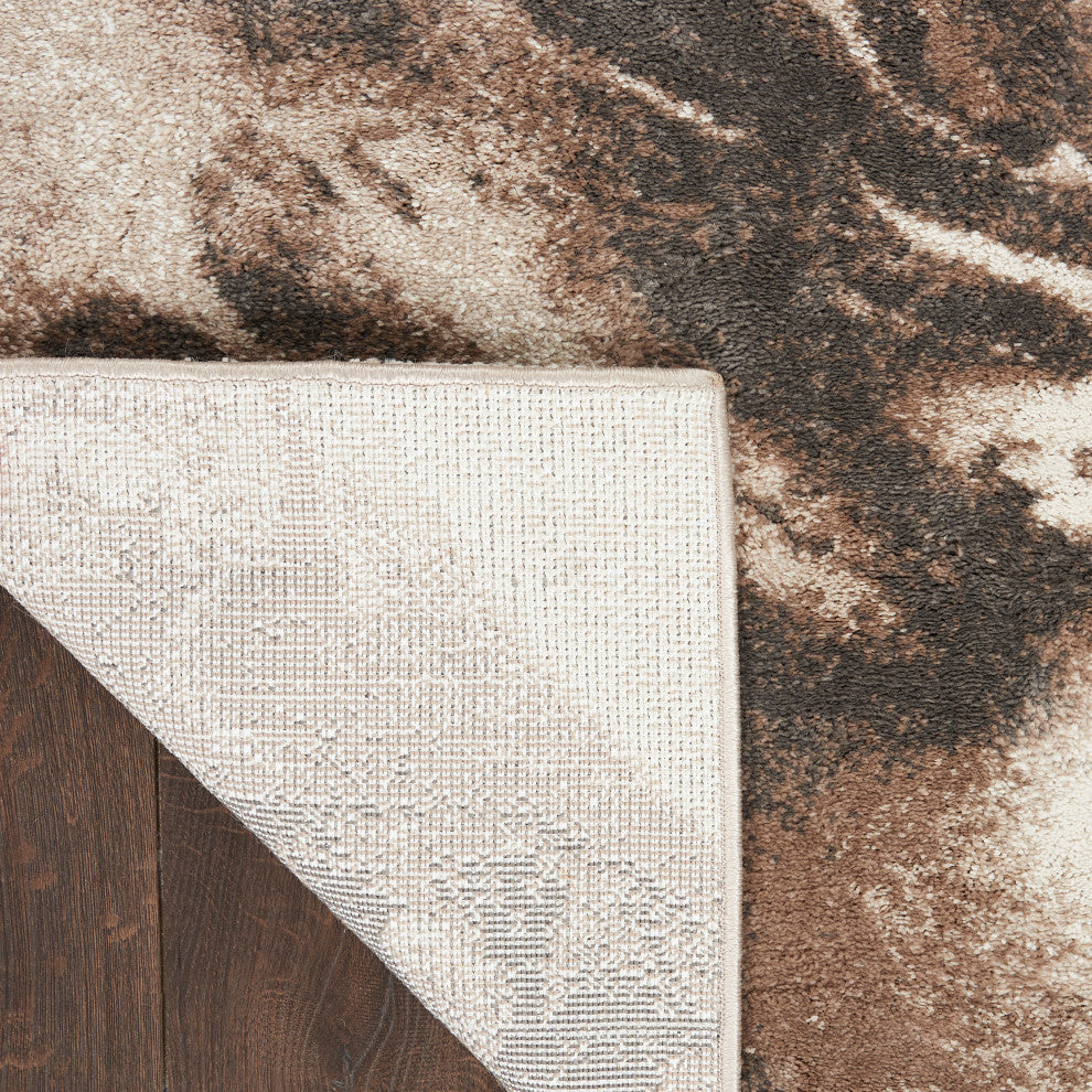 Nourison American Manor 9' x 12' Iv/Mocha Abstract Indoor Rug