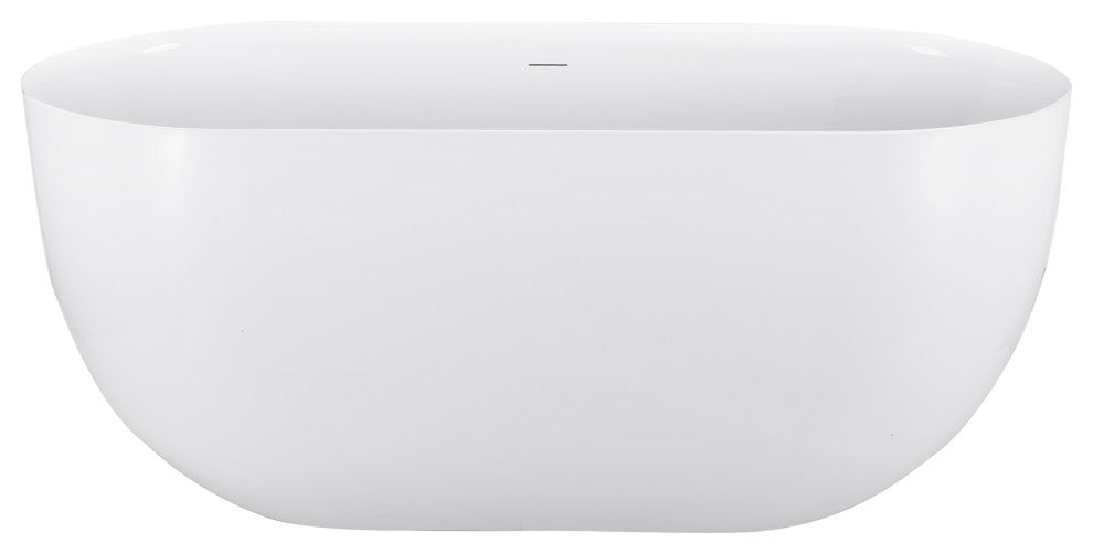 Giving Tree 59 inches Oval Freestanding Tub,Contemporary Soaking Tub,White