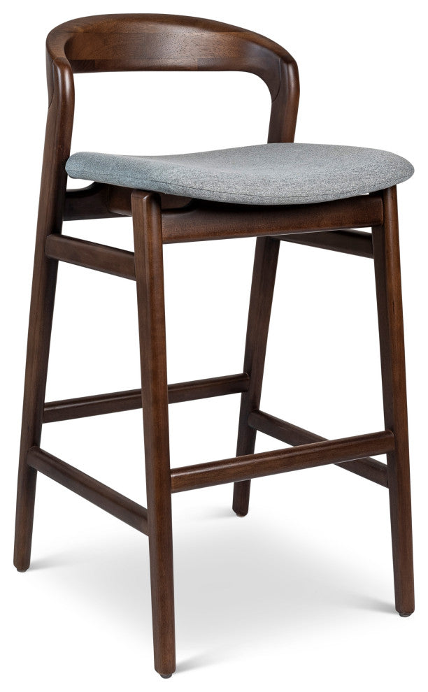 Modern Brazilian, Velma, Bar Stool, Nogal/Essence Gray