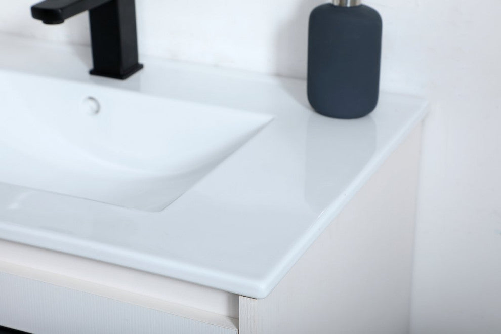 30" Single Bathroom Vanity, White