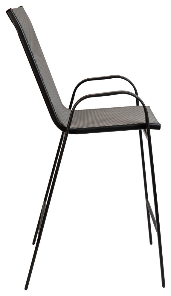 Brazos Series Stackable Outdoor Barstools Set of 2, Gray