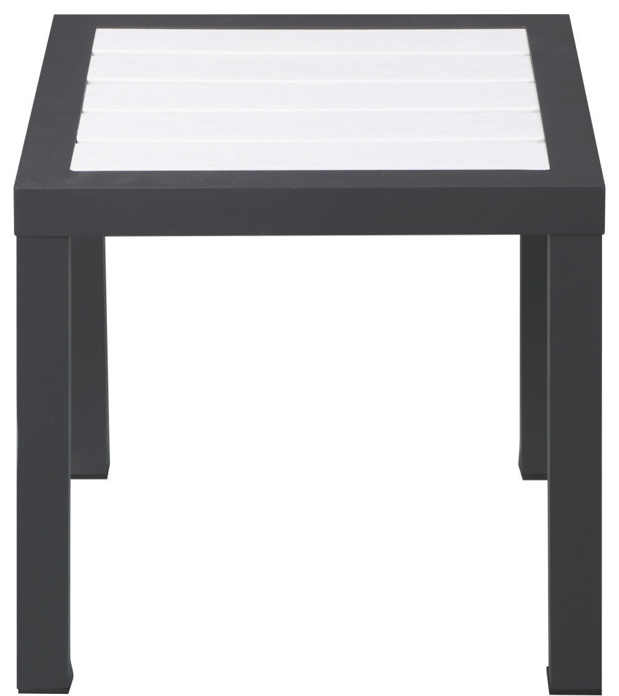 Nizuc Outdoor Patio Aluminum End Table, White
