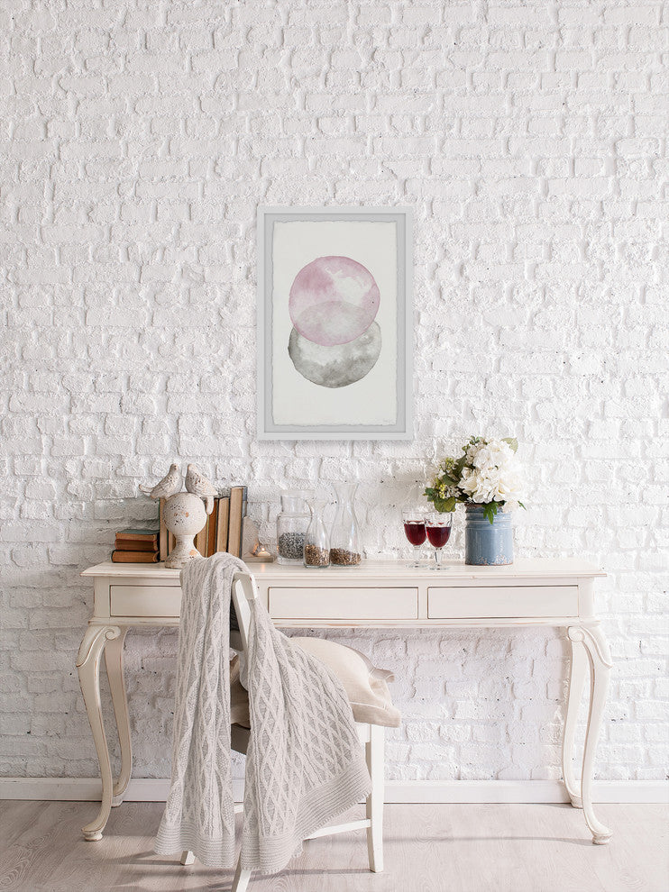 "Pinks and Grays" Framed Painting Print, 24"x36"
