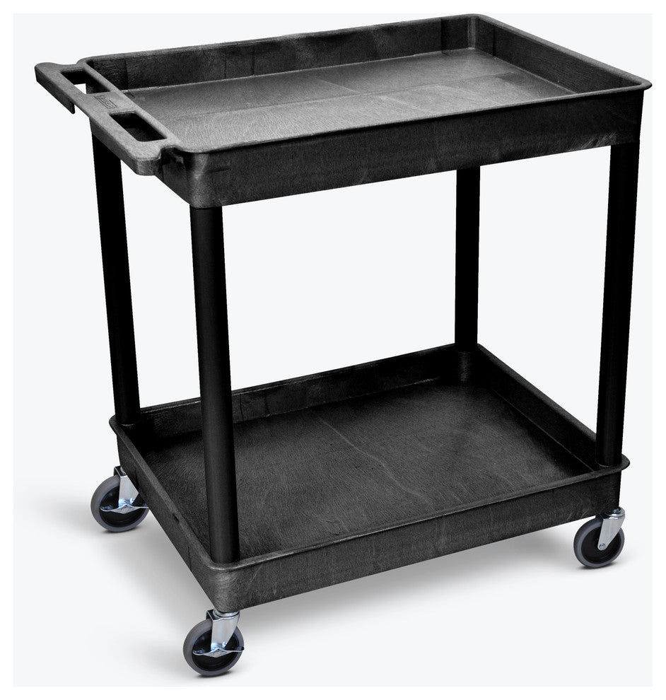 Luxor 2-Shelf Large Black Tub Cart