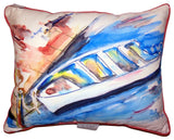 Betsy Drake Rowboat at Dock Extra Large Pillow 20 X 24