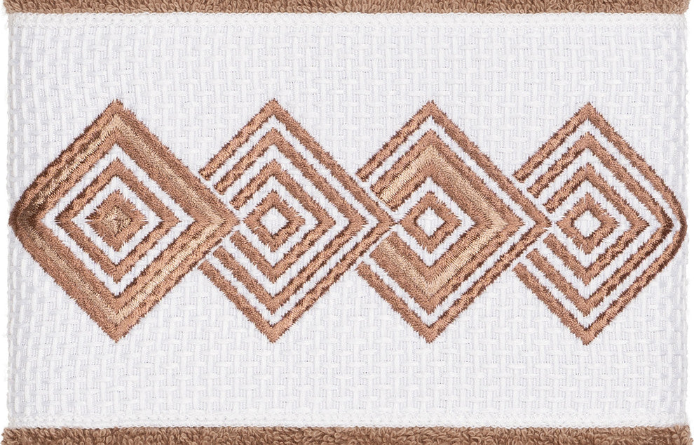 Linum Home Textiles Noah Embellished, Latte, Hand Towel, 4-Piece Set