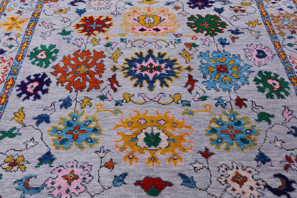 6' Square Turkish Oushak Hand-Knotted Wool Rug - Q14958