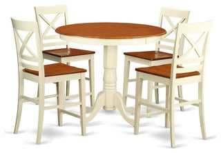5-Piece Counter Height Dining Room Set, Pub Table And 4 Counter Height Chairs