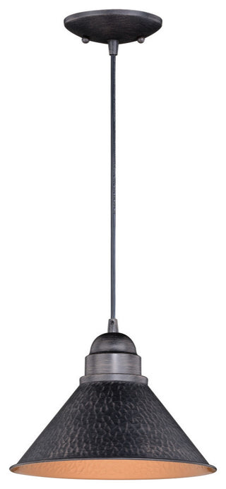 Outland 10" Outdoor Pendant Light Aged Iron and Light Gold