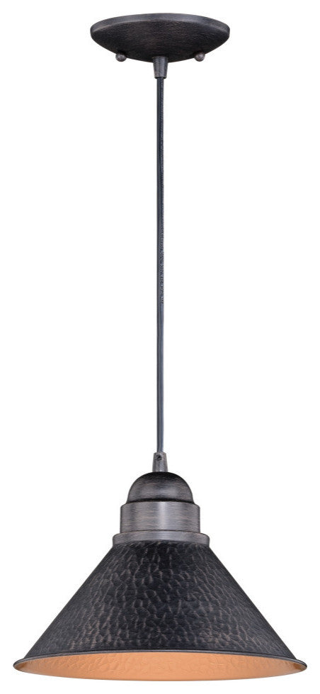 Outland 10" Outdoor Pendant Light Aged Iron and Light Gold
